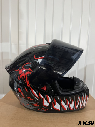 Шлем интеграл HETOSHI XD1-94 цв. Черно-красный  р. M